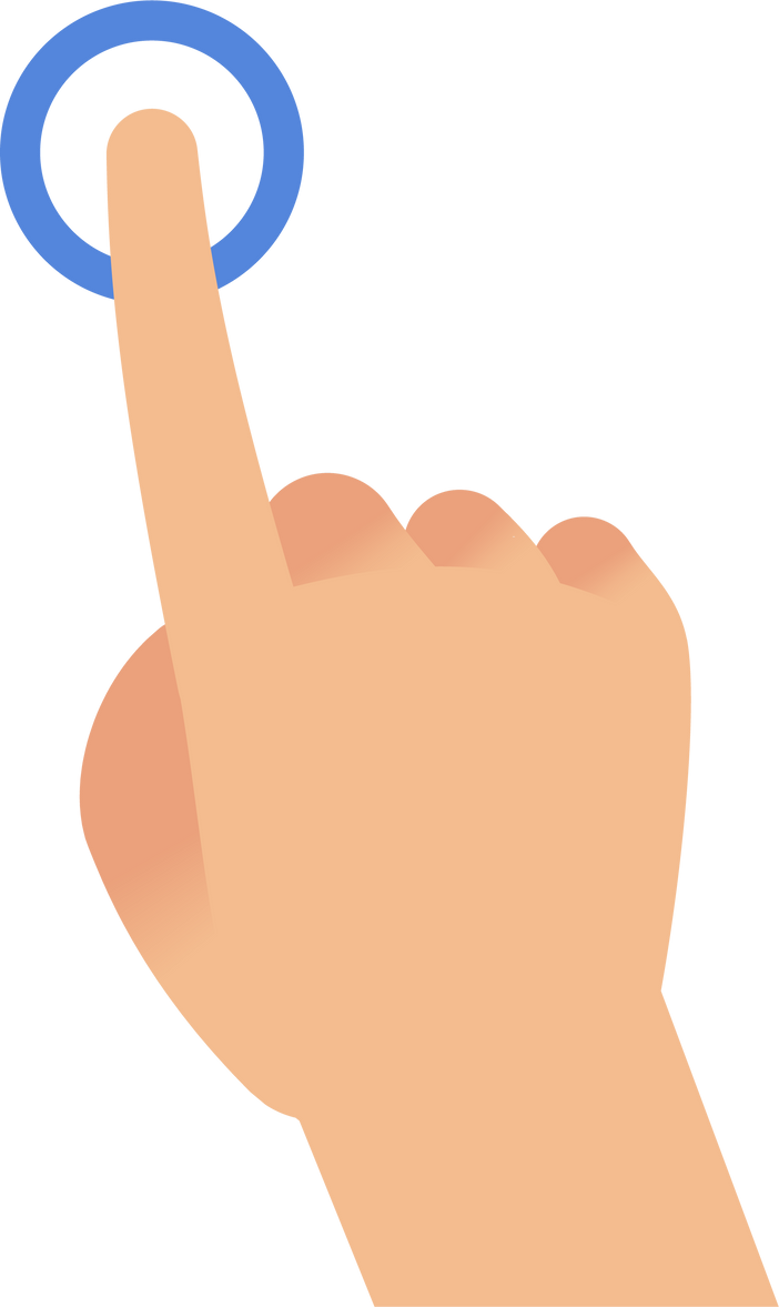 Finger tap. Press screen hand gesture icon